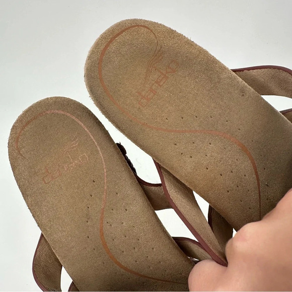 Dansko Troy sandals size 40 brown leather woven slip on clogs orthopedic - Picture 11 of 14